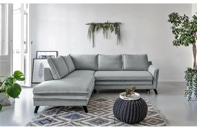 Charming Charlie L világosszürke kinyitható sarokkanapé, bal oldali - Miuform