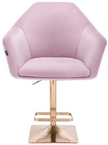HR547KW Halványlila modern velúr szék arany lábbal