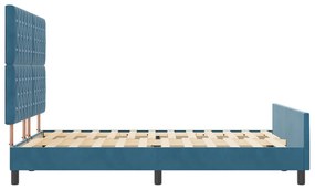Sötétkék Bársony Ágykeret 140x200 cm