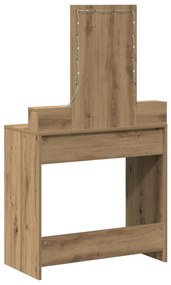 LED világításos sminktükör Kézműves tölgy 79x41x140 cm