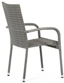 Szürke Polyrattan Kerti Szék, Fém Vázzal. AZC-S2114 GREY