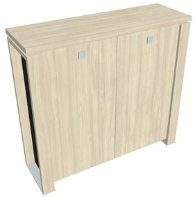 Verno+ S közepes szekrény 140 x 46 x 130 cm, akác / fekete