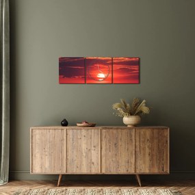Színes nap képe (órával) (90x30 cm)