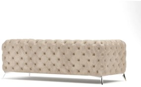 Bézs bársony kanapé 225 cm Chelsea – Ropez
