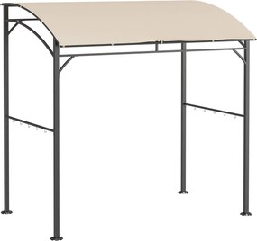 Outsunny Grill Pavilon 215 x 150 x 220 cm Vízálló Kertipavilon Ívelt Tetővel, Kerti Lugassal és Kampókkal, BBQ Pavilon, Kertitábor Grillező Sátor a Ke