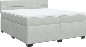 vidaXL világosszürke bársony rugós ágy matraccal 200x200 cm