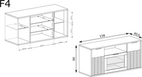 Fonti F-4 komód, karamell tölgy