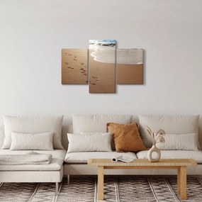 Kép - nyomok a homokban és a tenger (90x60 cm)