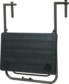 Összecsukható erkély asztal, fekete, UZOR