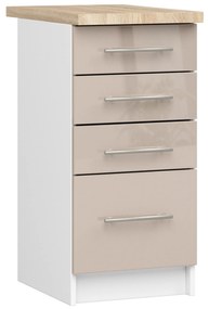 Alsó konyhaszekrény Ozara S40 SZ4 (fehér + fényes cappuccino). Akció -16%. 1071102
