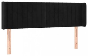 fekete bársony LED-es fejtámla 147 x 16 x 78/88 cm