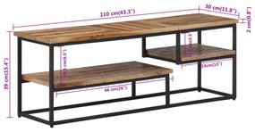 tömör újrahasznosított tíkfa TV-szekrény 110 x 30 x 39 cm