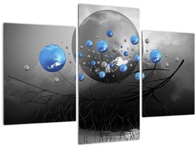 Kék absztrakt gömbök képe (90x60 cm)
