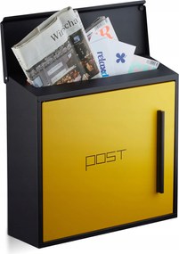 Relaxdays postaláda 33 x 35 x 12,5 cm Fekete-Sárga