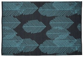 Kétoldalas fekete és kék szőnyeg 140 x 200 cm MEZRA Beliani