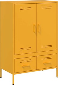 vidaXL mustársárga acél tálalószekrény 68 x 39 x 101,5 cm
