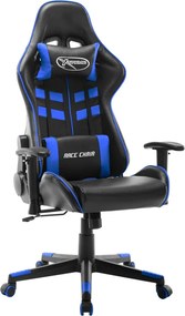 vidaXL fekete és kék műbőr gamer szék