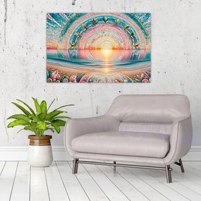 Kép – Naplemente mozaik (90x60 cm)