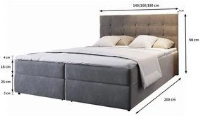 Kárpitozott boxspring ágy GLORIEN 160x200 cm bíborszínű Matrac: Matrace Bonell pružinová