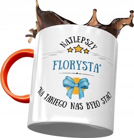 Narancssárga bögre virágosoknak, fényképes nyomattal