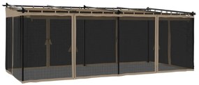 tópszínű acél pavilon hálós oldalakkal 6 x 3 m