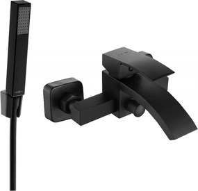 Mexen Libra R77 fürdőkád csaptelep zuhanyszettel, fekete - 74513R77-70