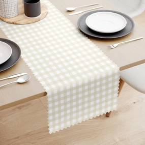 Goldea teflonbevonatú asztali futó - bézs kockás 50x120 cm