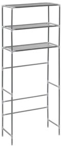 3-szintes ezüstszínű alumínium tárolóállvány 69 x 28 x 169 cm