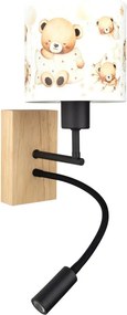 BRILAGI - LED Flex. lámpa BOBO WOOD 1xE27/25W/230V + LED/3W tölgy/fekete/fehér/mézszínű