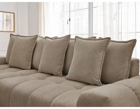 Szürkésbarna zsenília kinyitható-tárolóhelyes sarokkanapé (bal oldali-heverő résszel) Everest – Bobochic Paris