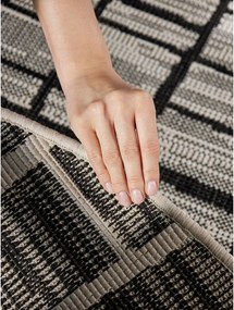 Fekete-krémszínű kerek kültéri-beltéri szőnyeg ø 160 cm Haringey Crouch – Ted Baker