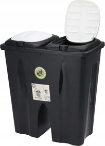 Hulladékgyűjtő Kétrekeszes Hulladékgyűjtő 2x25l Szelektív Fekete Loft