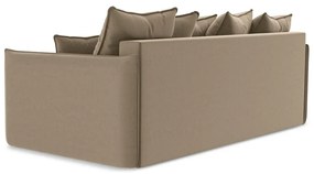 Világosbarna bársony kinyitható-tárolóhelyes kanapé 225 cm Hula – Makamii