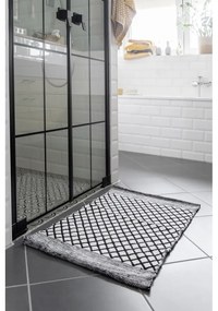 Fekete-fehér újrahasznosított műanyag fürdőszobai kilépő 50x80 cm Tara – Wenko