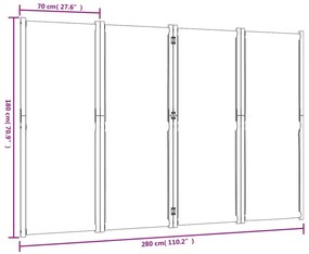 sötétkék 4 paneles térelválasztó 280 x 180 cm
