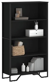 fekete szerelt fa könyvszekrény 80 x 31 x 137,5 cm