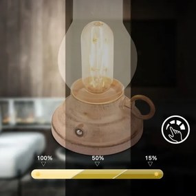 Brilo - dimmelhető LED kültéri újratölthető asztali lámpa KANEA LED/1,5W/5V IP44 1200 mAh bézs