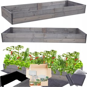 Ágyás magasított impregnált zöldséges láda virágtartó 18x200x90
