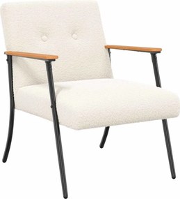 vidaXL karosszék Krém 59 x 75 x 78 cm Göndör gyapjúhoz hasonló szövet