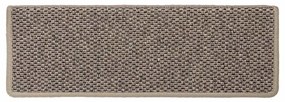 15 db szizál hatású sötét bézsszínű lépcsőszőnyeg 65x21x4 cm