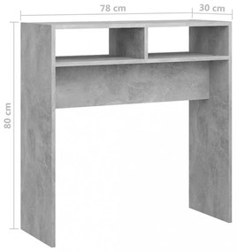 betonszürke szerelt fa tálalóasztal 78 x 30 x 80 cm