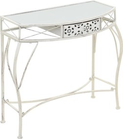 vidaXL francia stílusú fehér fém kisasztal 82 x 39 x 76 cm