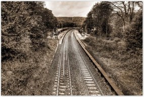 Poszterek 120x80 Sínek szépia fotó