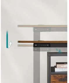 Magasságban állítható íróasztal SOLEA-X barna/fekete