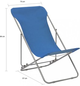 2 db kék acél/oxford szövet összecsukható strandszék