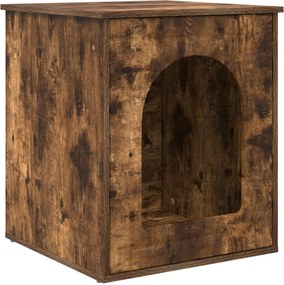 vidaXL Macska Ház Füstölt tölgy 53 x 52 x 62 cm Faanyag
