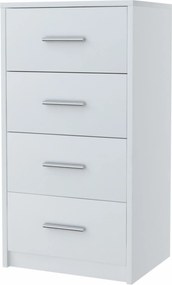 Bodo 4S fehér komód, szekrény, 40 cm-es polcos szekrény fiókokkal, Ufc