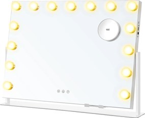 Sminktükör LED-es forgatható kozmetikai álló tükör 12 izzó