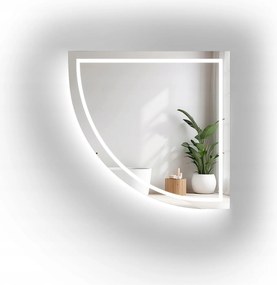 Homokfúvott kör alakú tükör Led háttérvilágítással II 100X100