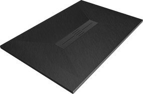 Mexen Toro, SMC téglalap alakú zuhanytálca 130 x 90 cm, fekete, fekete huzat, 43709013-B